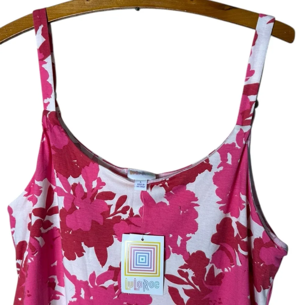Lularoe Women’s Sz Large Lynn - Pink and Red Floral New NWT Dress Romper - Image 3