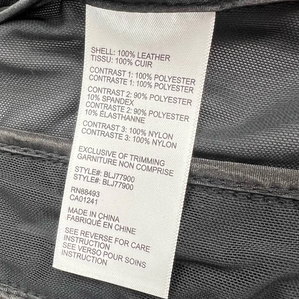 Blanc Noir Classic Leather Mesh Moto Jacket Black sz M Size M - Image 8