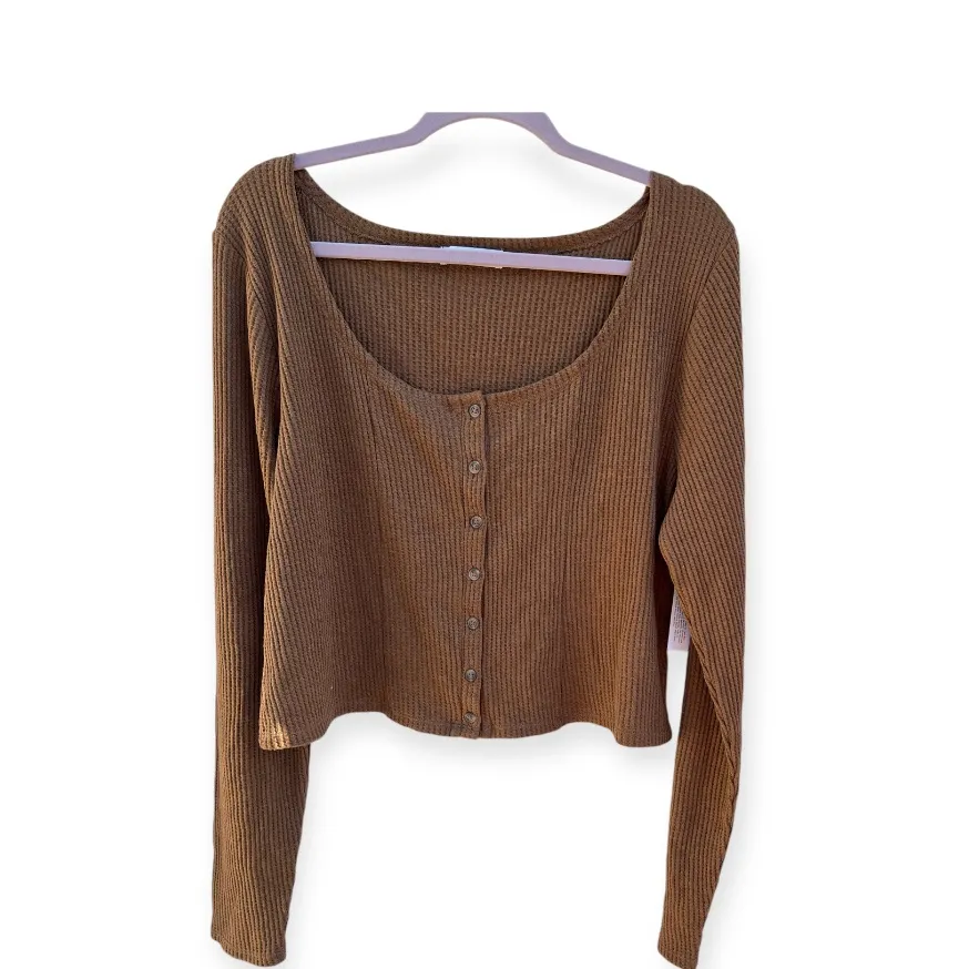 Arizona Womens XXL Scoop Neck Long Sleeve Crop Top Thermal Comfy Leisure‎ Shirt - Image 11