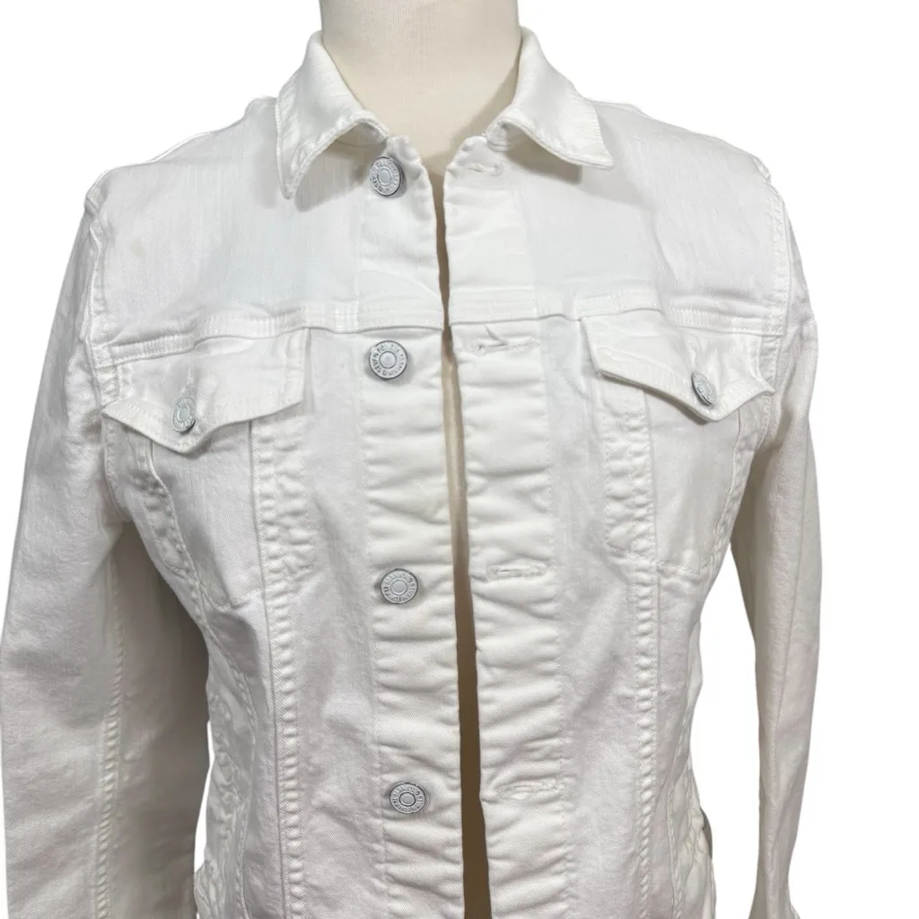 7 For All Mankind White Denim Jean Jacket M Women’s - Image 2