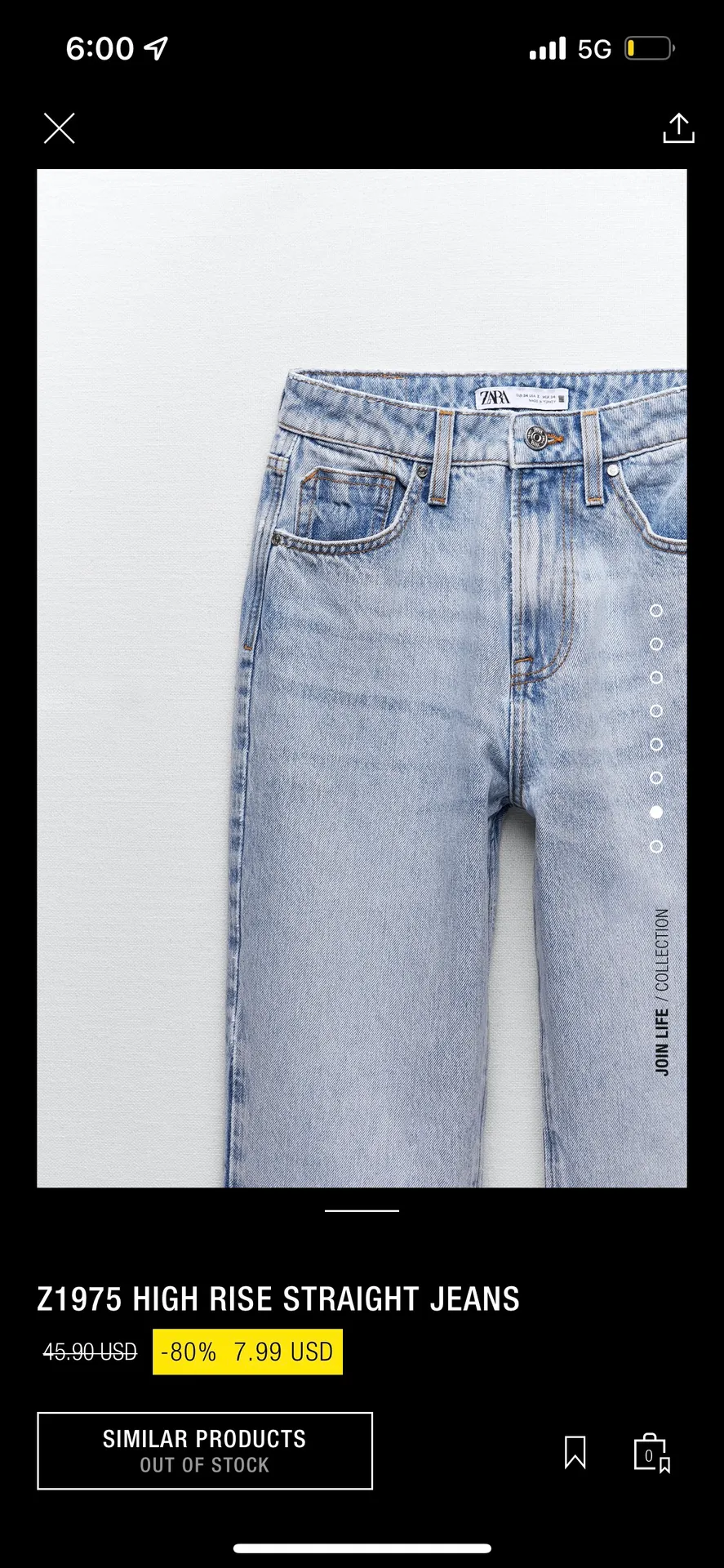 ZARA High rise straight Jeans - Image 5