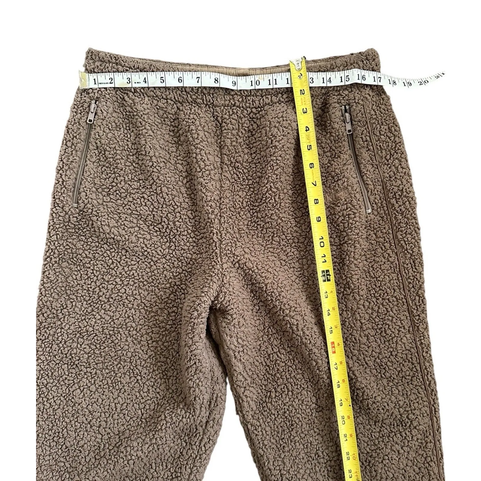 Skims Brown Teddy Sherpa Pull On Drawstring Jogger Sweatpants Pants Size Large - Image 6