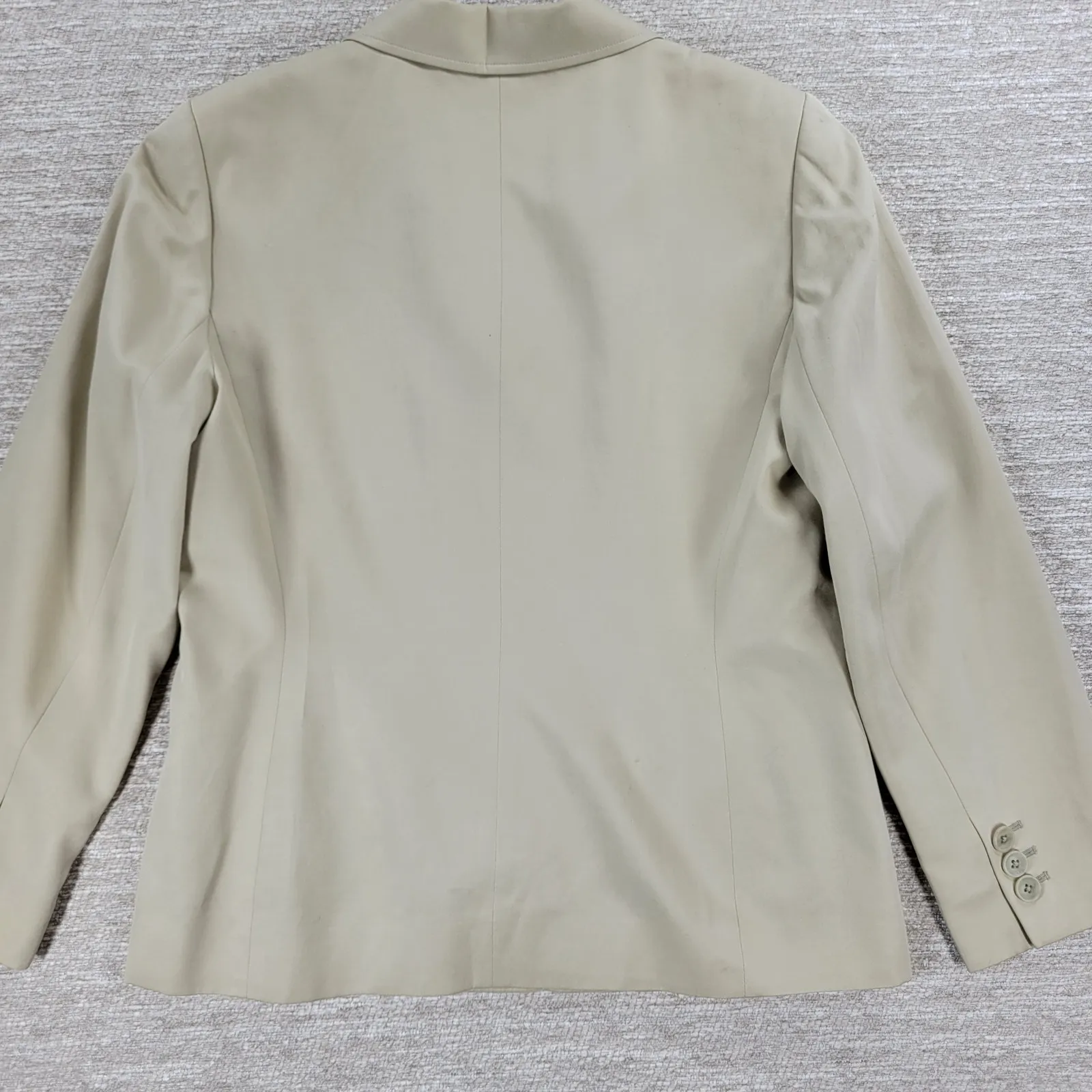 VTG AKA Eddie Bauer Silk Blend Jacket Womens 10 Cream Tan Lined Preppy Academia - Image 3