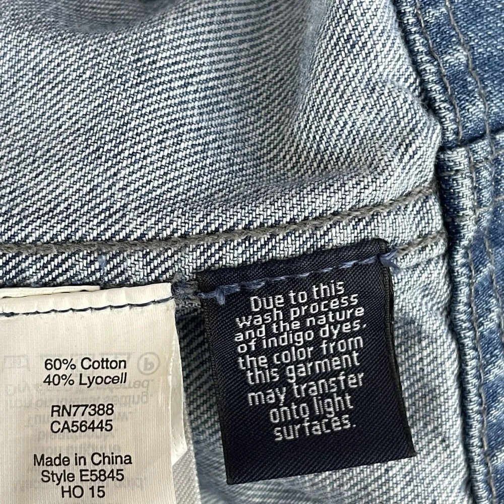 Madewell X-Small Jean Jacket Button Up Pockets Long Sleeve Denim Collared Blue - Image 8