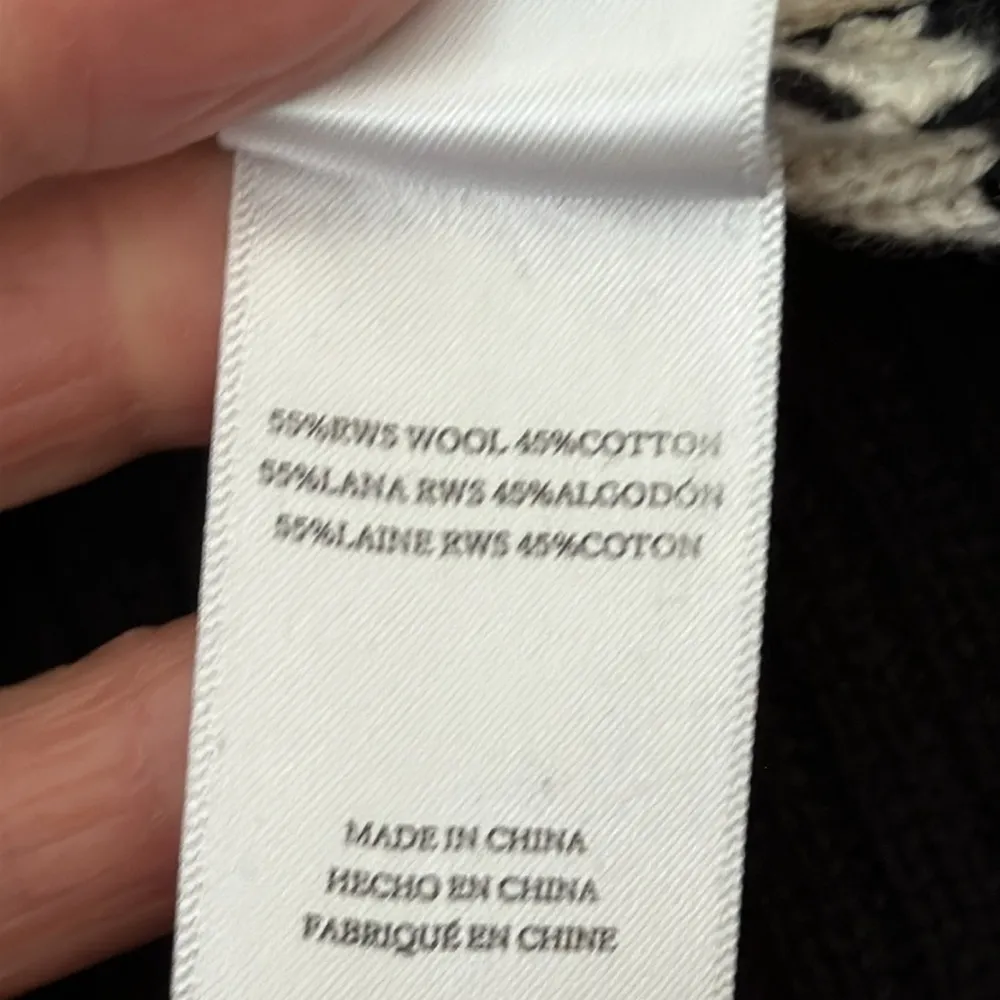 Rails Tessa Black & Ivory Striped Pullover 1/4 Zip High Neck Sweater - Image 4