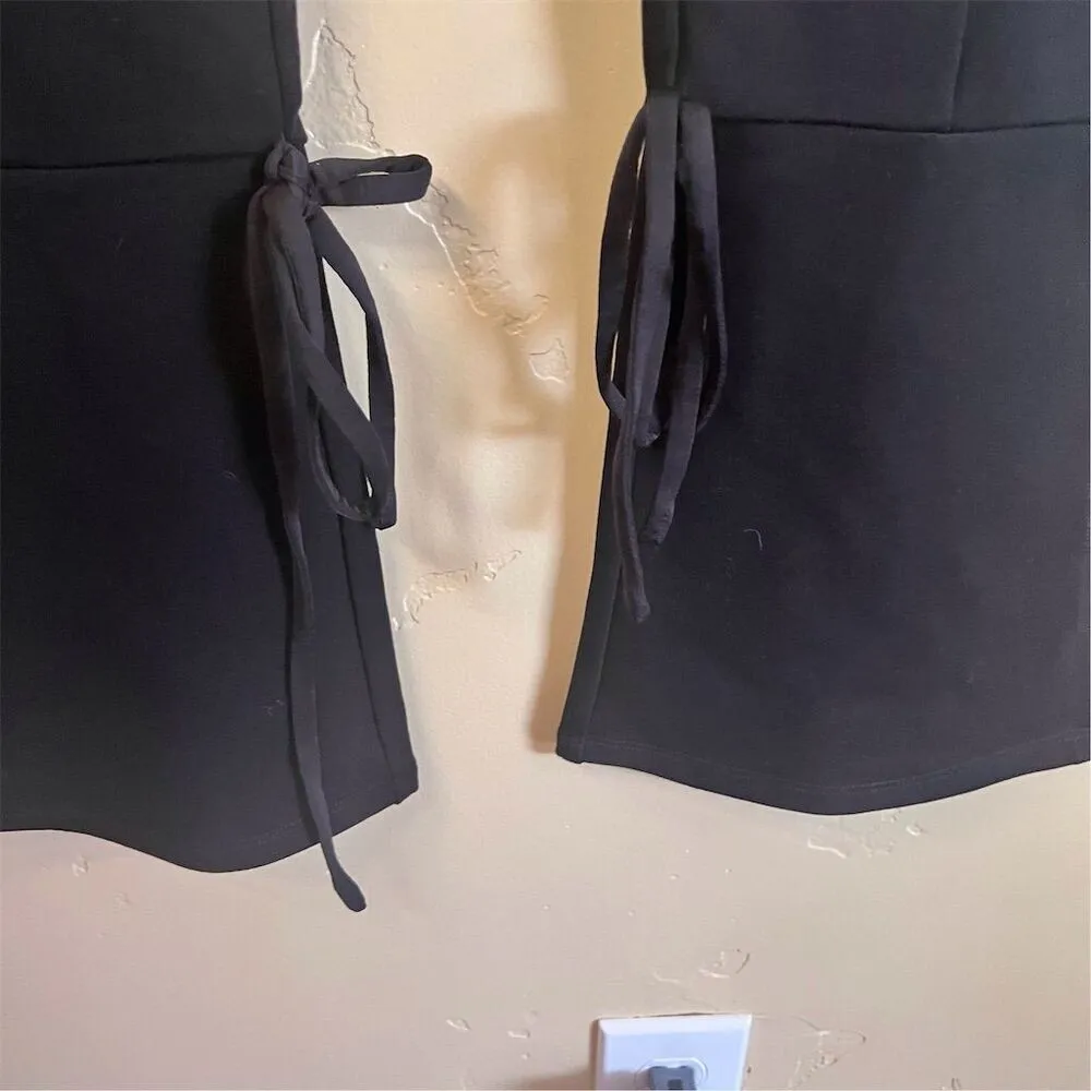 NWT Revolve Lovers & Friends Farah Women's Black Ankle Tie‎ Leggings  Size Large - Image 4