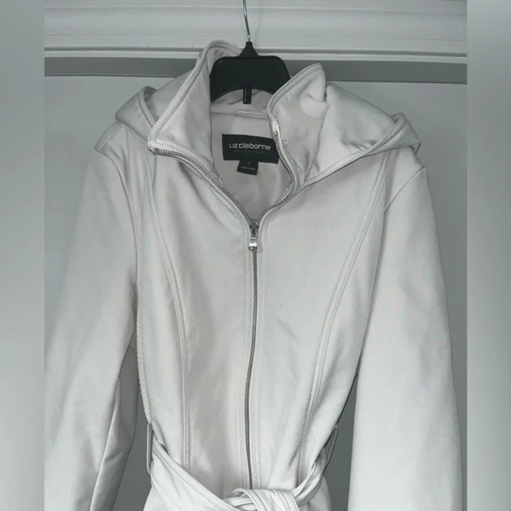 Liz Claiborne Outerwear Large White Jacket with Hood Size Large - Image 3
