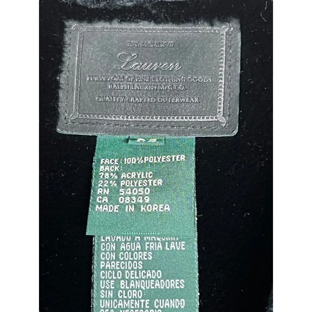 Lauren Black Label Vest 100% polyester Fuzzy Inside Hook Eye Clasp Faux Suede Sz - Image 4