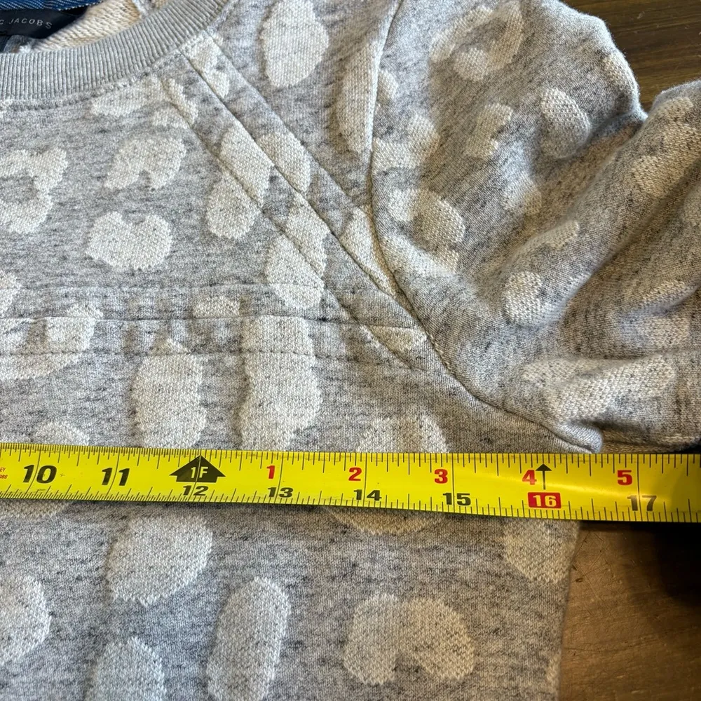 Marc by Marc Jacobs Leona Terry Leopard Print Mini Sweater Dress Light Grey - Image 8