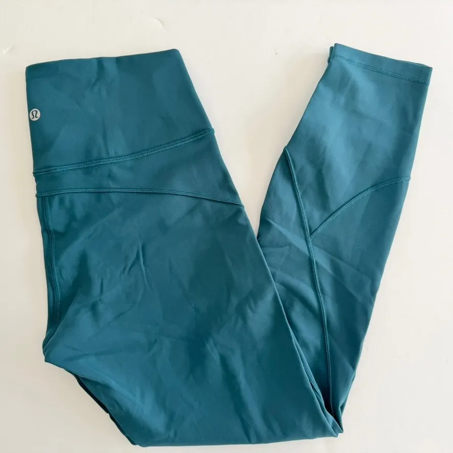 Lululemon In Movement 7/8 Tight 25" Size 8 Dark Uniform Blue Green Run Gym - Image 3