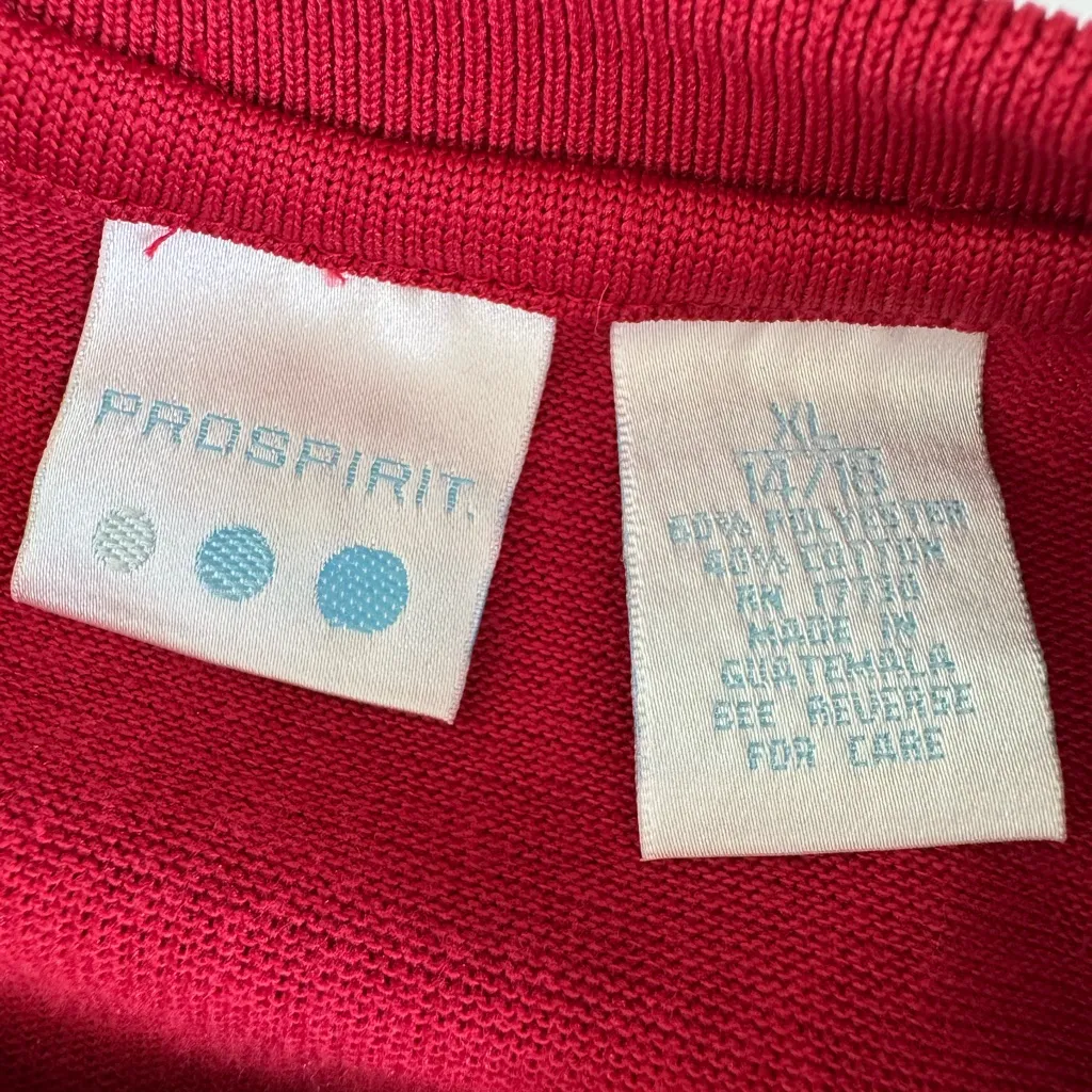 Vintage ProSpirit Red Gray No 2 Long Sleeve Practice Jersey Sweatshirt Sz Large - Image 4