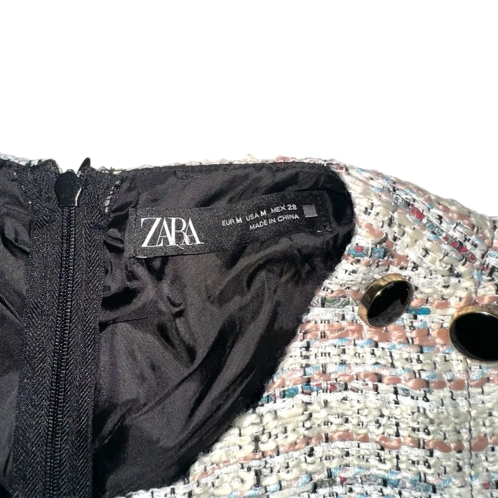 Zara Tweed Skort Sleeveless Romper MEDIUM - Image 6