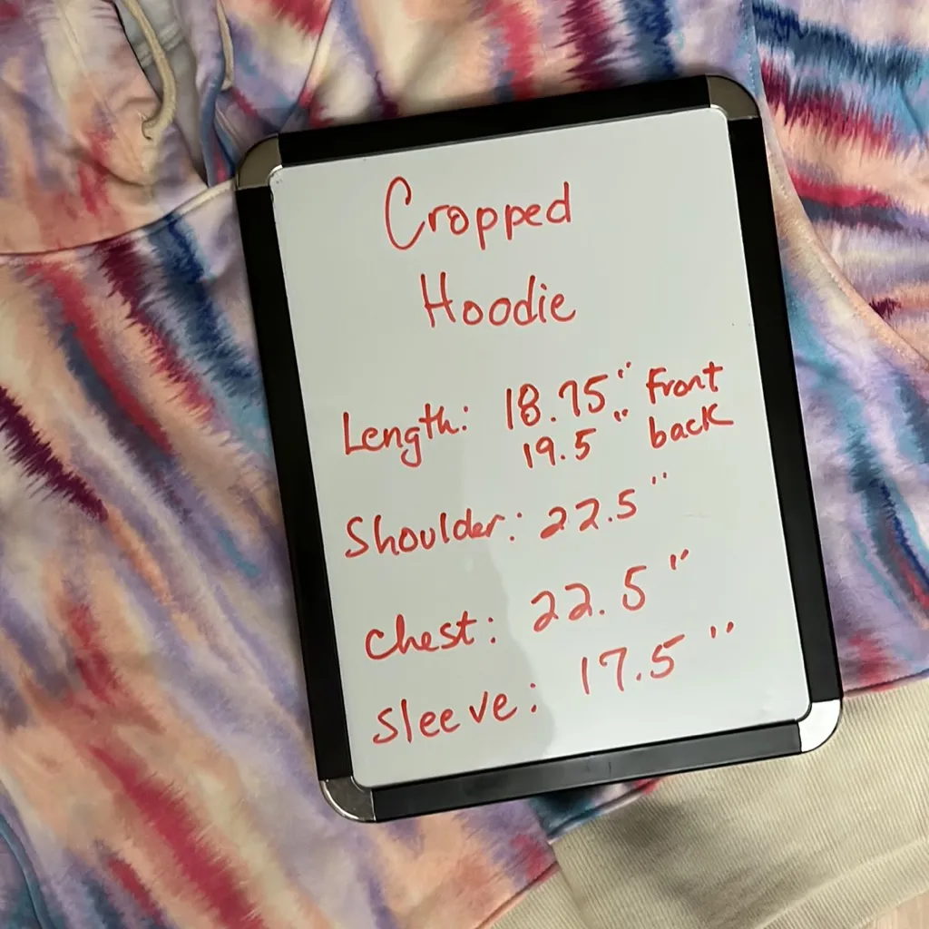 Comfy Cropped Hoodie Water Color Sweatshirt Womens Medium New - Image 14