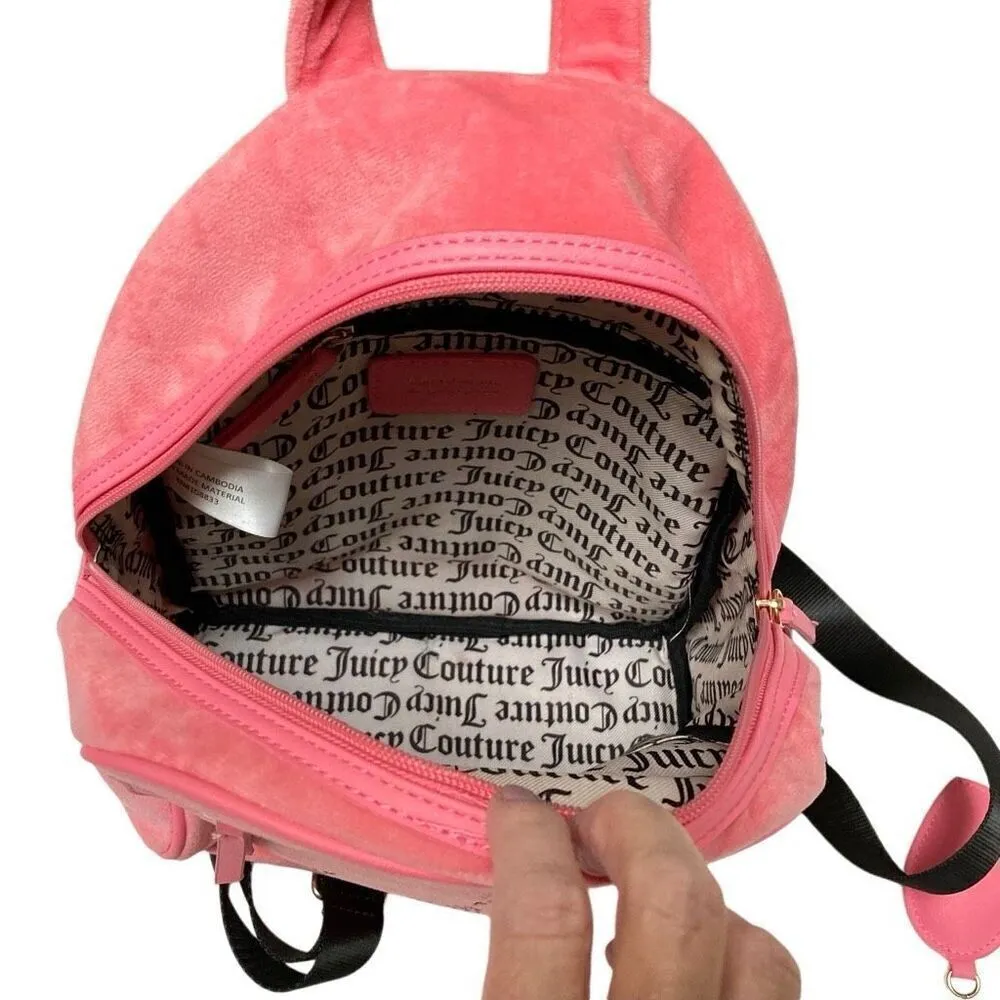 Juicy Couture Big Spender Velour Medium Sized Backpack Pink Lemonade￼ - Image 4