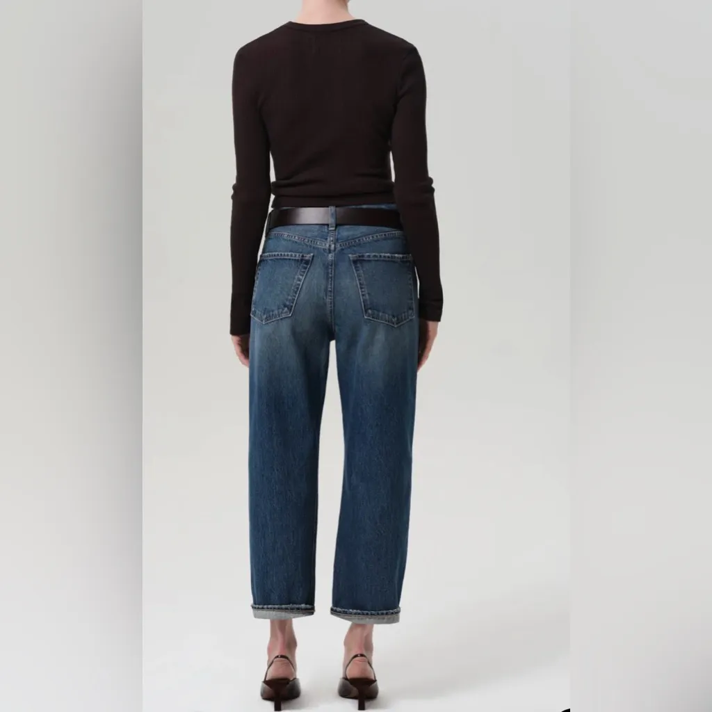 Citizens Of Humanity Dark Blue Dahlia Bow Leg Baby Roll Jeans - Image 3