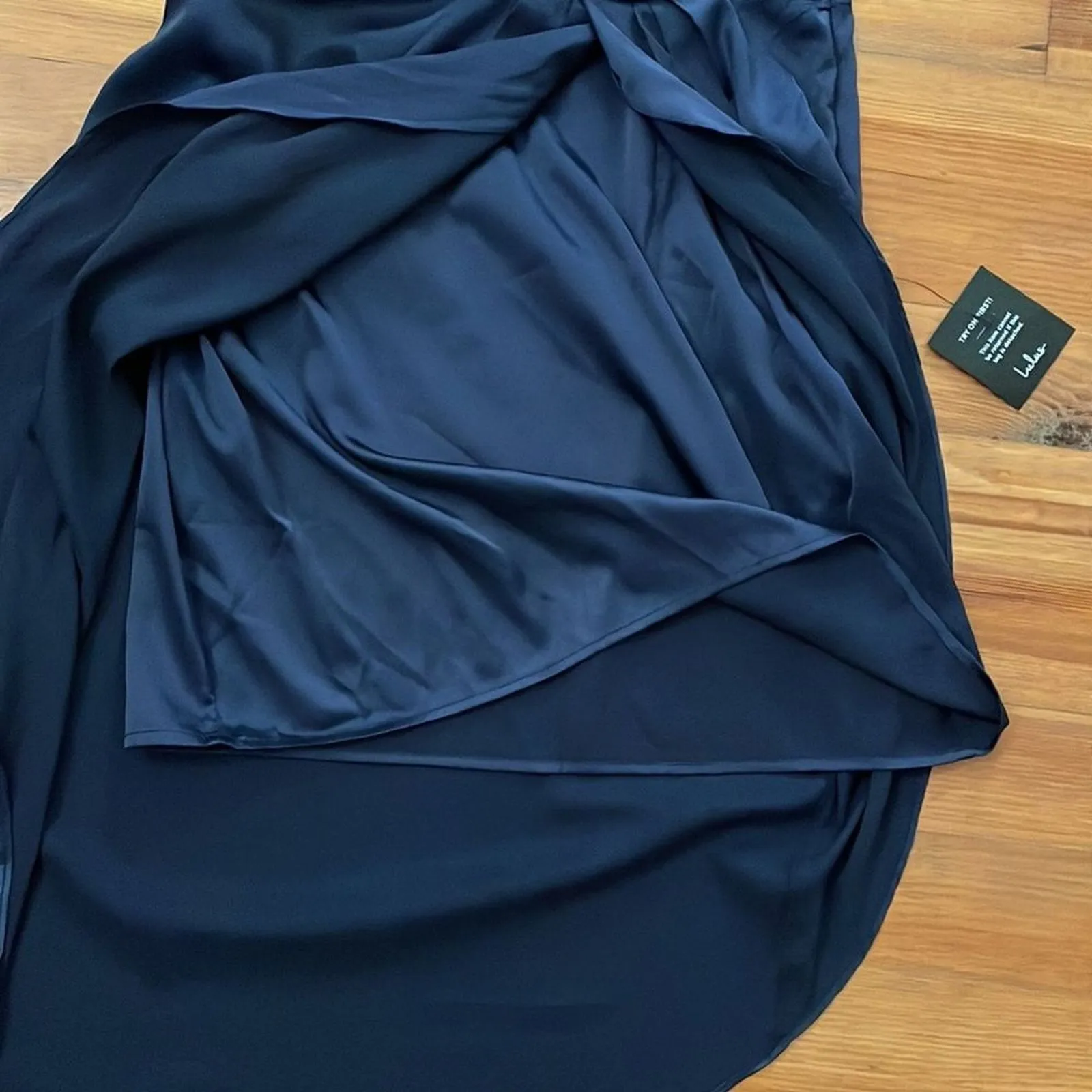 Lulu's Blue Cocktail Dress Womens Size XL Law of Attraction One-Shoulder NEW - Image 10