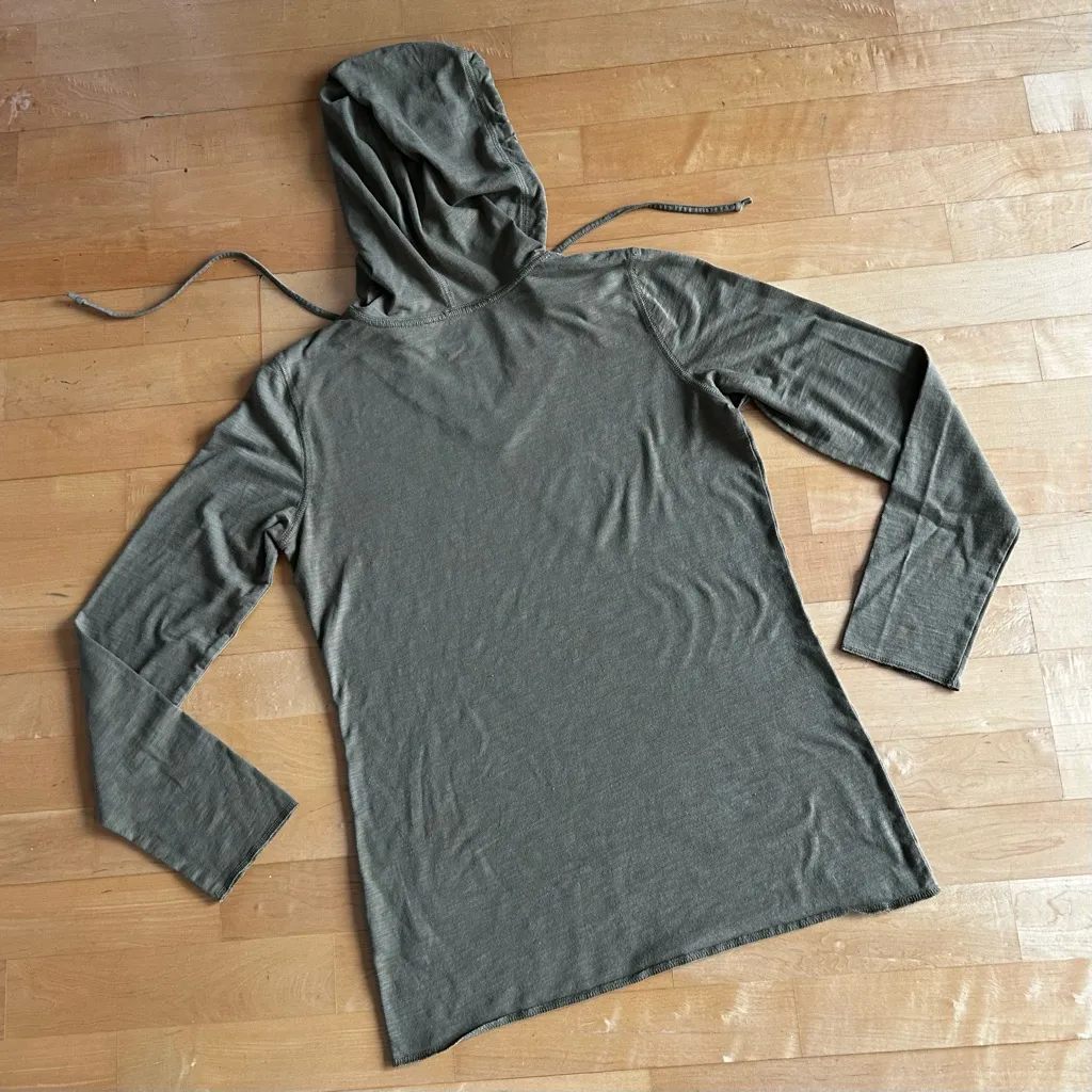 Life Is Good “GOOD VIBES” Lightweight, Long Sleeve Hoodie, Olive Green, Size M - Image 14