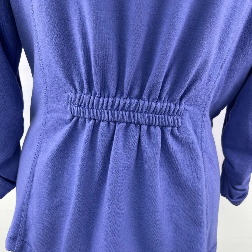 Susan Graver Small Purple Jersey Knit Blazer 1 Button Pockets Stretch - Image 6