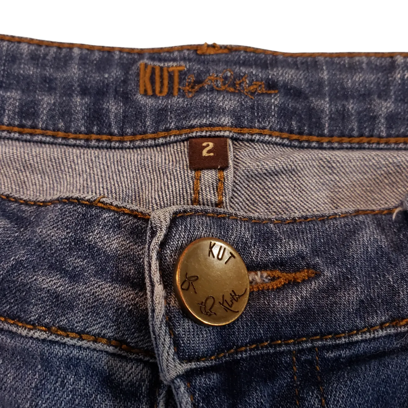 Kut From The Kloth Jeans Size 2 Straight Leg Women's Blue Denim Pants Distressed Torn Ripped - Image 6