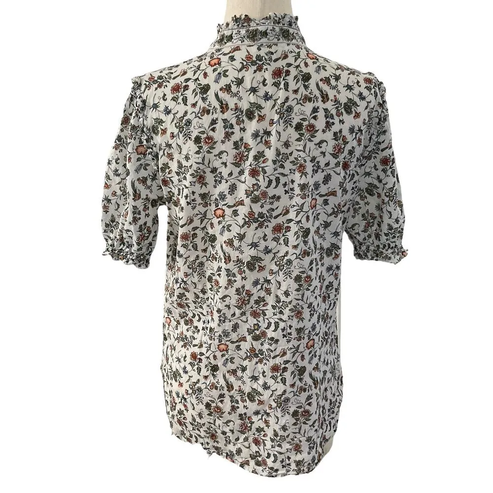 Max Studio Multicolor Floral Short Sleeve Women's Top Size Small | 41-41 - Image 2