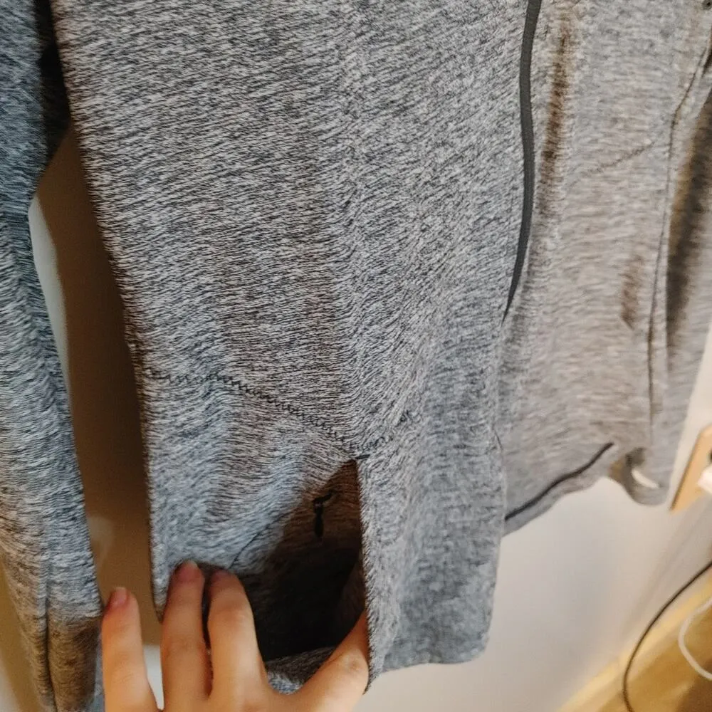 Athleta Size Extra Small XS Long Sleeve Zipper Jacket Pockets Heathered Grey - Image 7