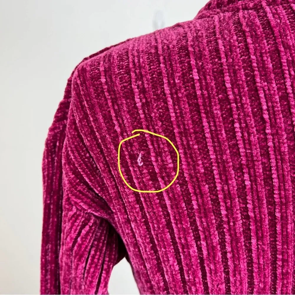 DKNY Purple Chenille Ribbed Crop Sweater - Image 5