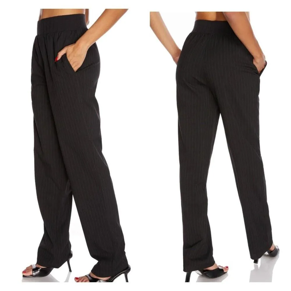 Steele The Manson Trousers in Pinstripe Black Size M - Image 2