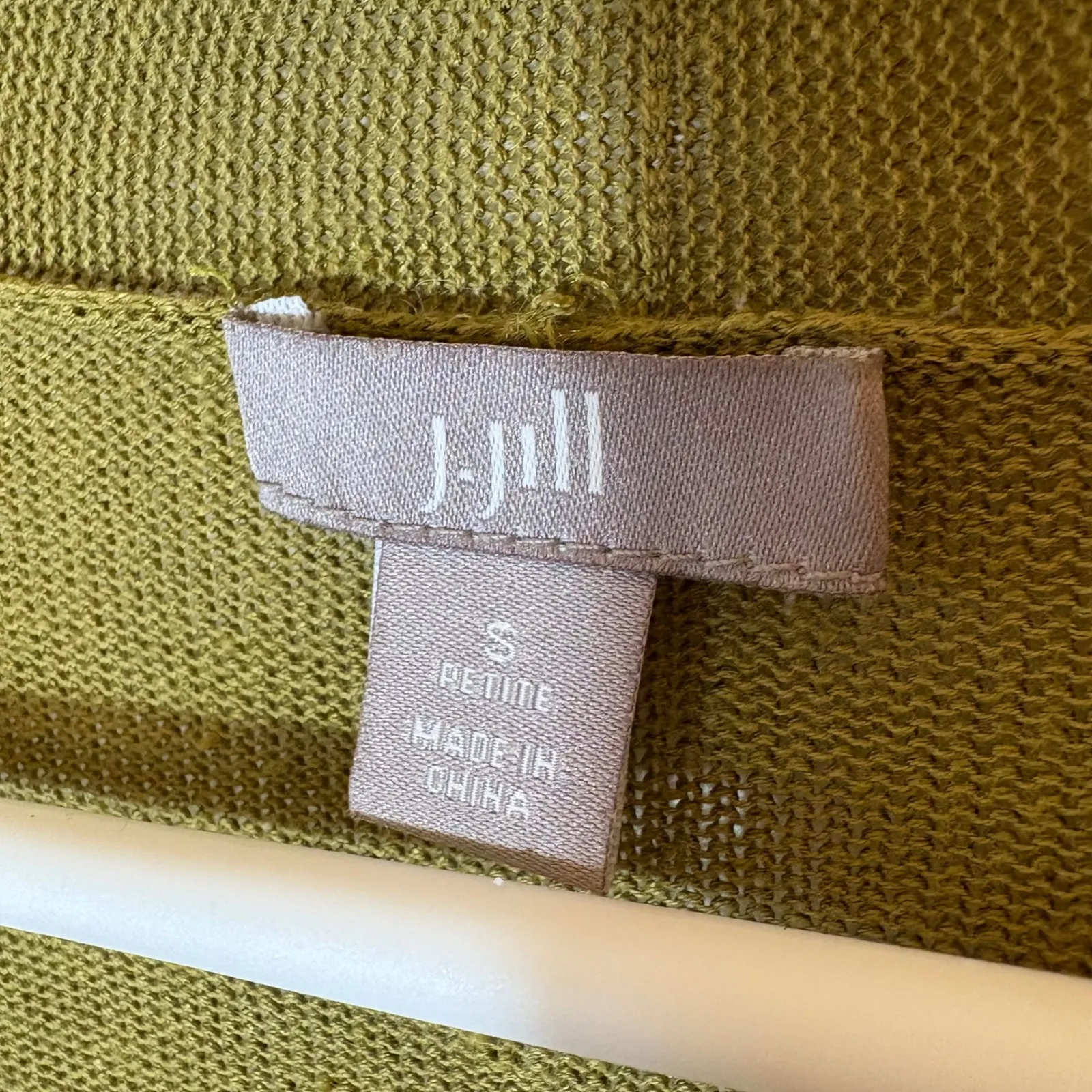 J. Jill Petite Olive Green Linen Blend Cardigan Sweater Size Small - Image 4