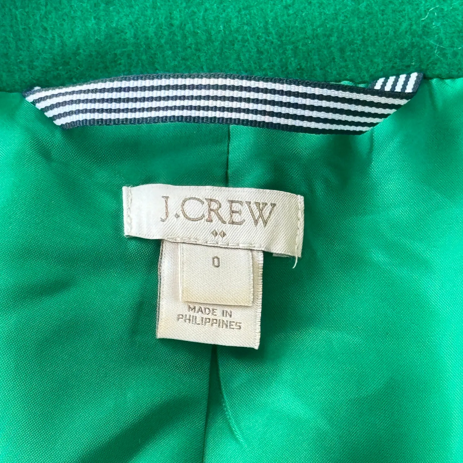 J. Crew Wool Blend City Coat Emerald Green Size 0 Style F5325‎ - Image 10