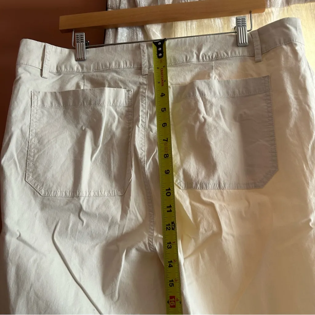 J. Crew Lizzie High-rise Patch-pocket Wide-leg Pant‎ Natural Ecru NWT Size 33T - Image 9