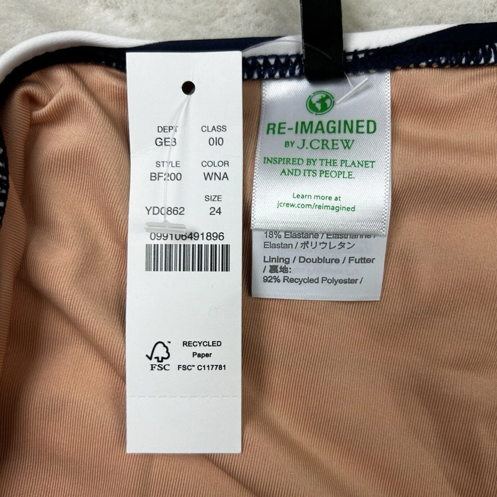 J. Crew Women's Cutout One-Piece Swimsuit Stripe - Image 9