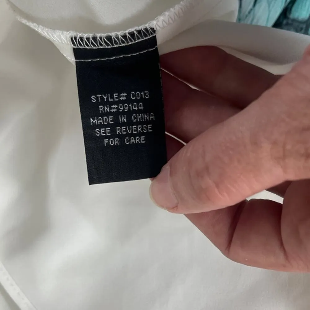 Lapis Maxi Skirt Sz L Teal Boho Floral Pleat Flowy Chiffon Resortwear Foldover Green Size L - Image 9