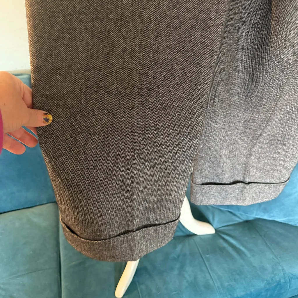 Elevenses Tweed Herringbone Wide Leg Pants Alpaca Blend Anthropologie Womens 8 M - Image 3