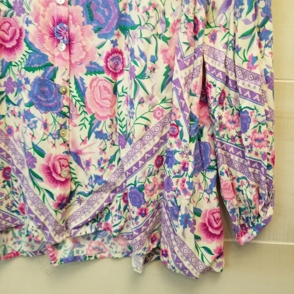 {S} Spell & The Gypsy Babushka Blouse In Purple Pink - Image 6