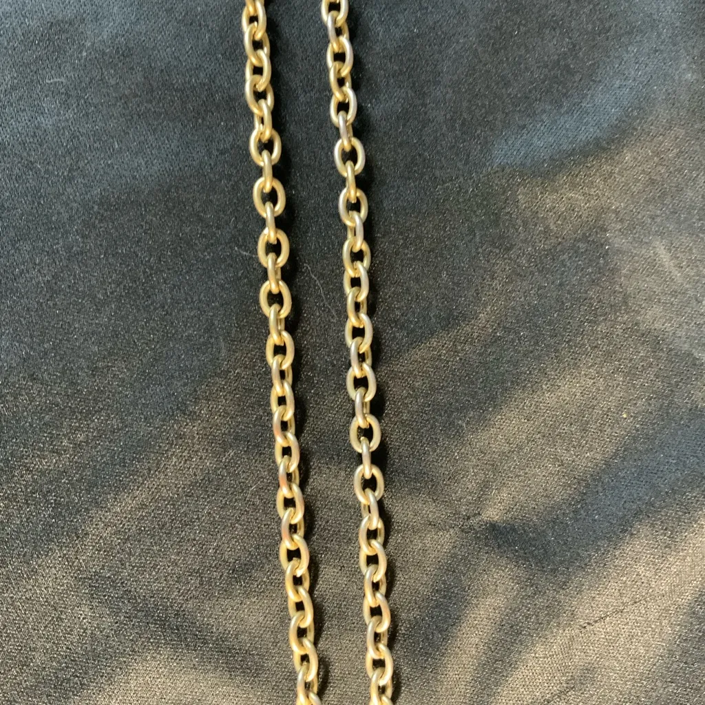 Cluster baseball charms on toggle chain 30” faux pearls and teardrop charms Gold - Image 4