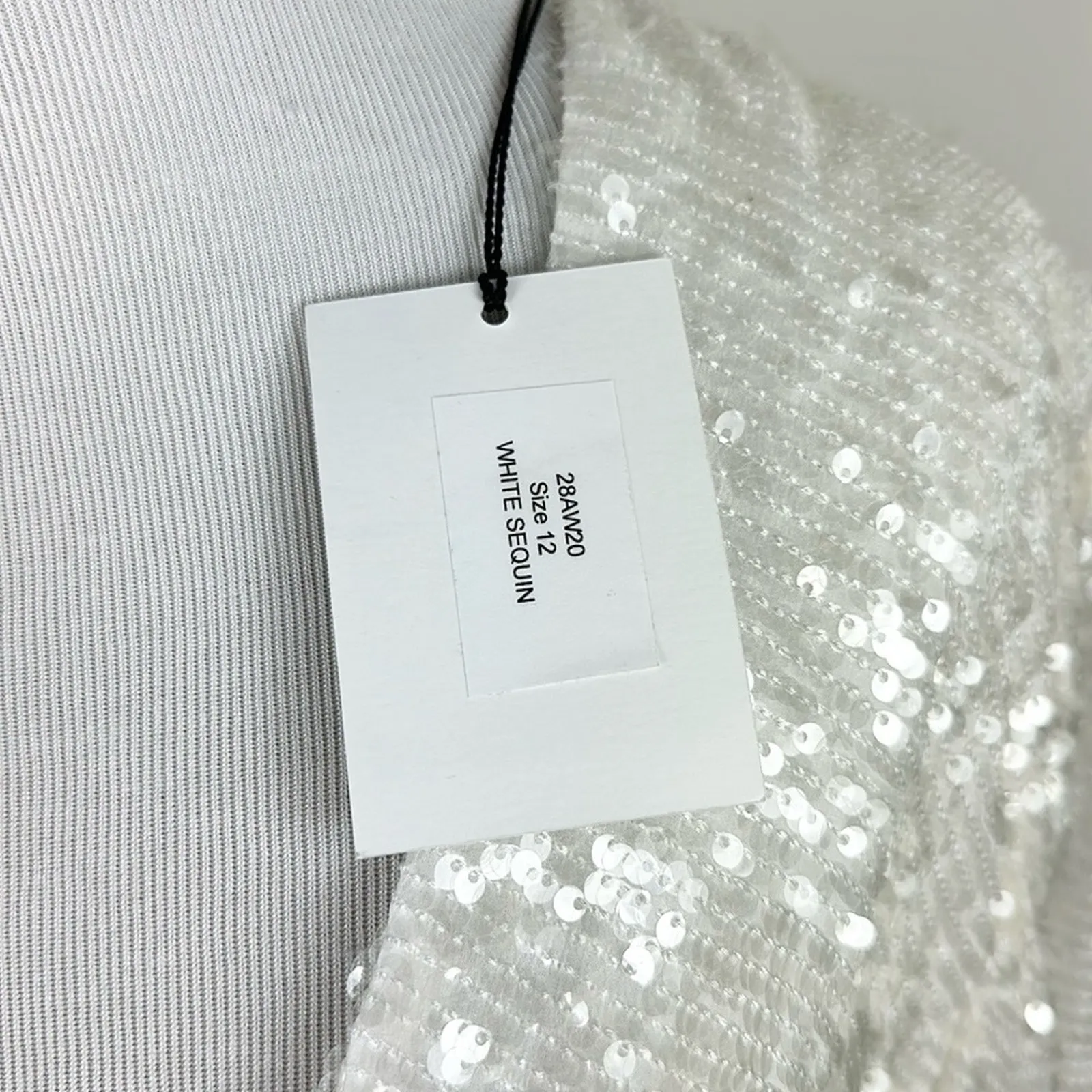 Markarian Sequin Top Rose White Sequin Side Cutout Twist Front Size 12 NEW - Image 8