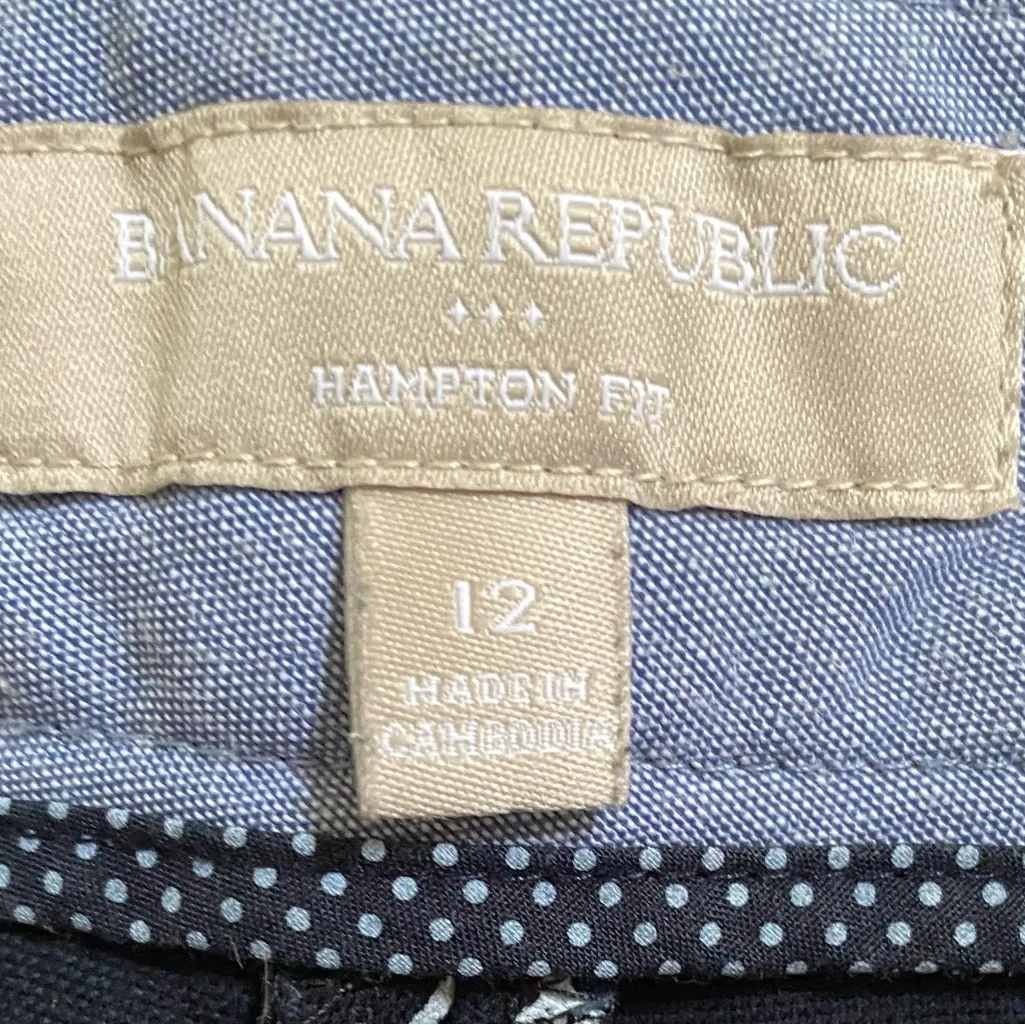 Banana Republic‎ Women’s Size 12 Navy Nautical Anchor Print Cotton Blend Shorts - Image 4