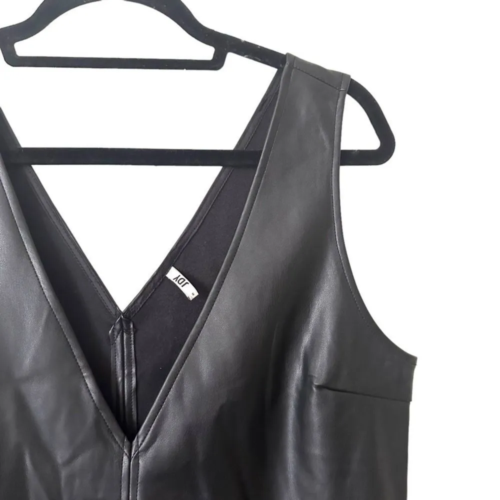 JDY Faux Leather Spencer Shift‎ Dress Sz S - Image 4