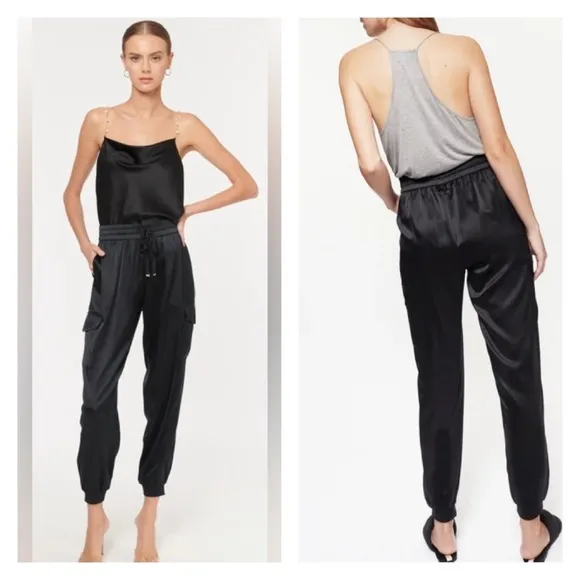 Cami NYC NWT  Elsie Silk Cargo Pants XXS Black - Image 2