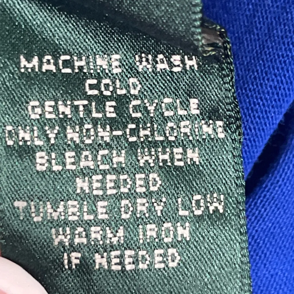 LAUREN RALPH LAUREN ACTIVE TEE W/CREST LOGO 100% COTTON LG ROYAL BLUE PREOWN A52 - Image 7