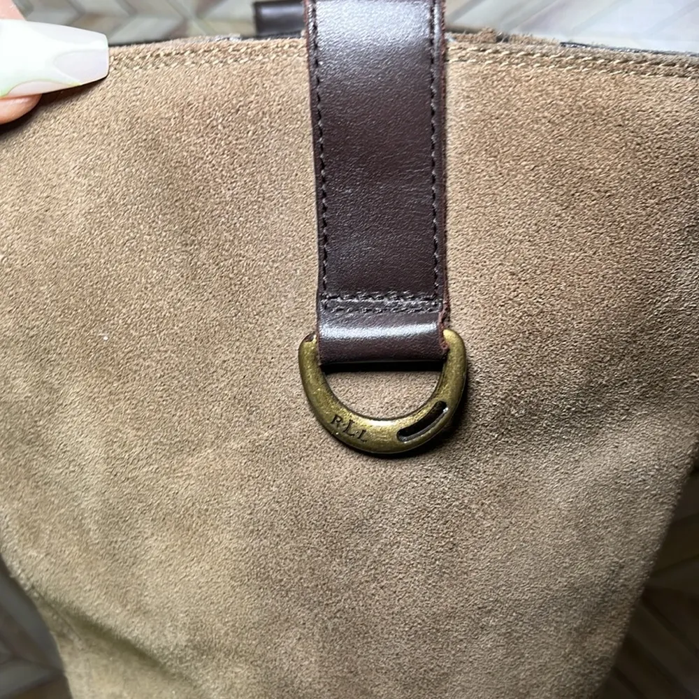 Lauren Ralph Lauren Sagira ll Full Zip Up Leather & Suede Boots Brown Size 8 - Image 3