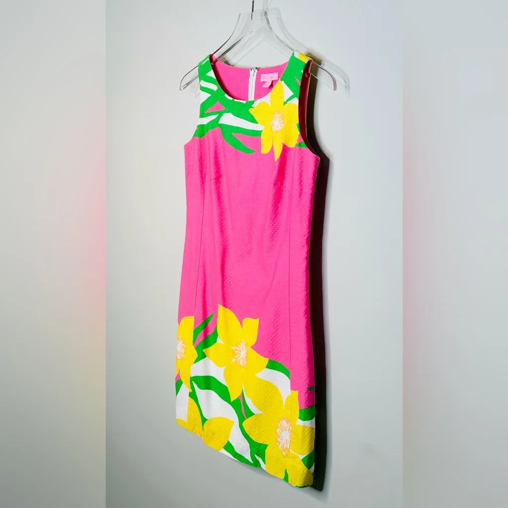 Lilly Pulitzer Stephanie Dancing Daffodils Pink Yellow Shift Dress Size 0 - Image 4