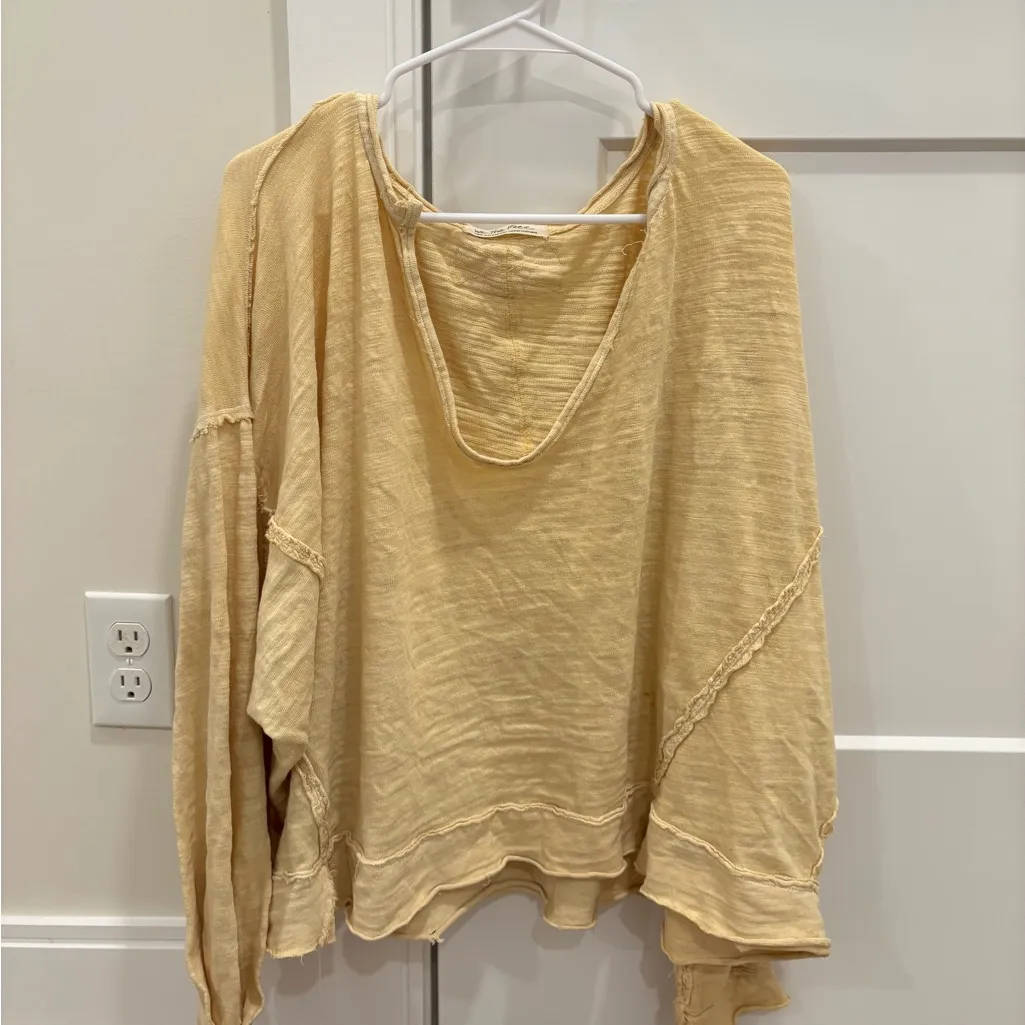 We The Free Yellow V-Neck Top - Image 2