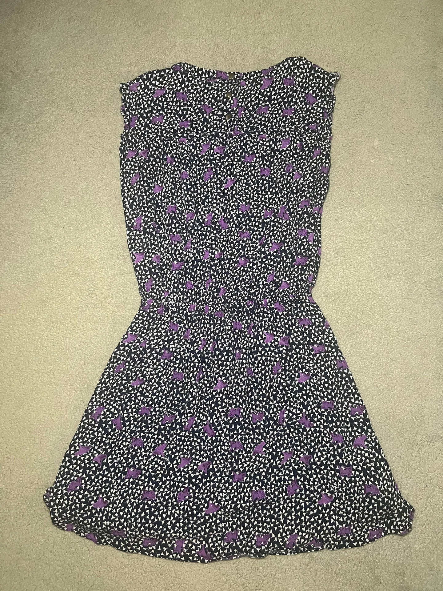 Floral Printed Smocked Waist Mini Dress Size US 6 - Image 3