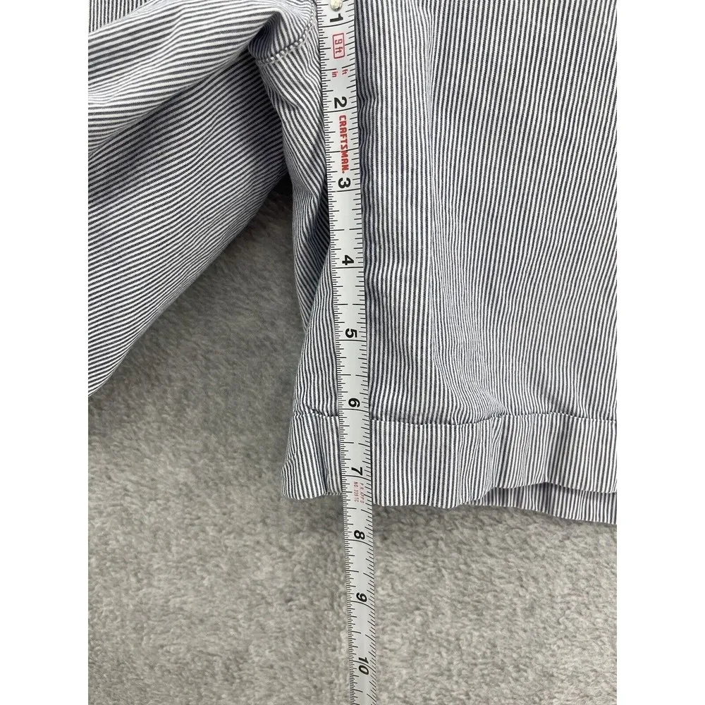 Esprit Women's Chino Shorts Striped Size 12 Blue White Cotton Blend - Image 8