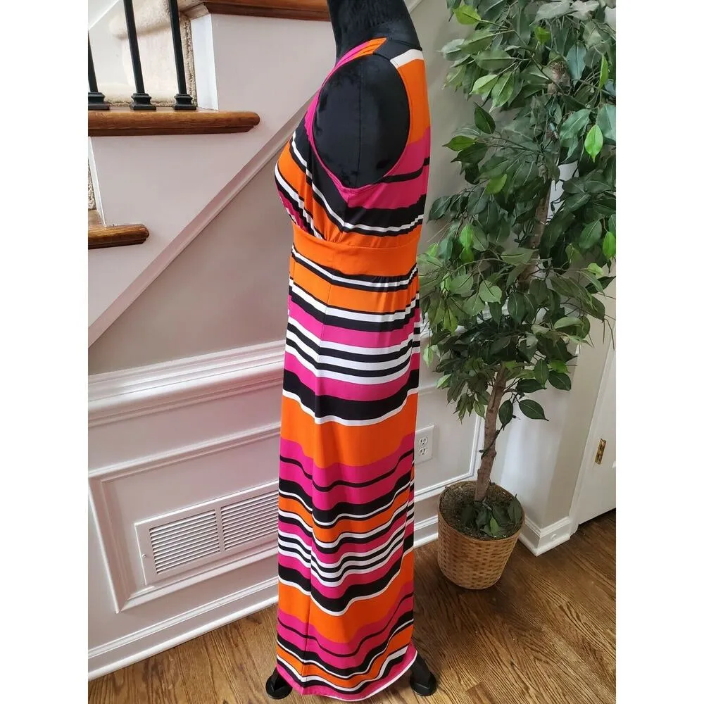 Multicolor Women's Striped Polyester V - Image 6