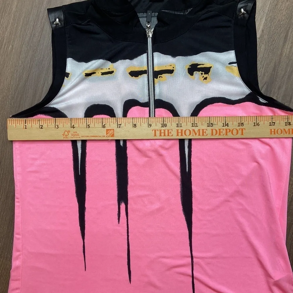 Jamie Sadock Womens Sleeveless Peak Golf Polo Top Size Medium Pink - Image 9