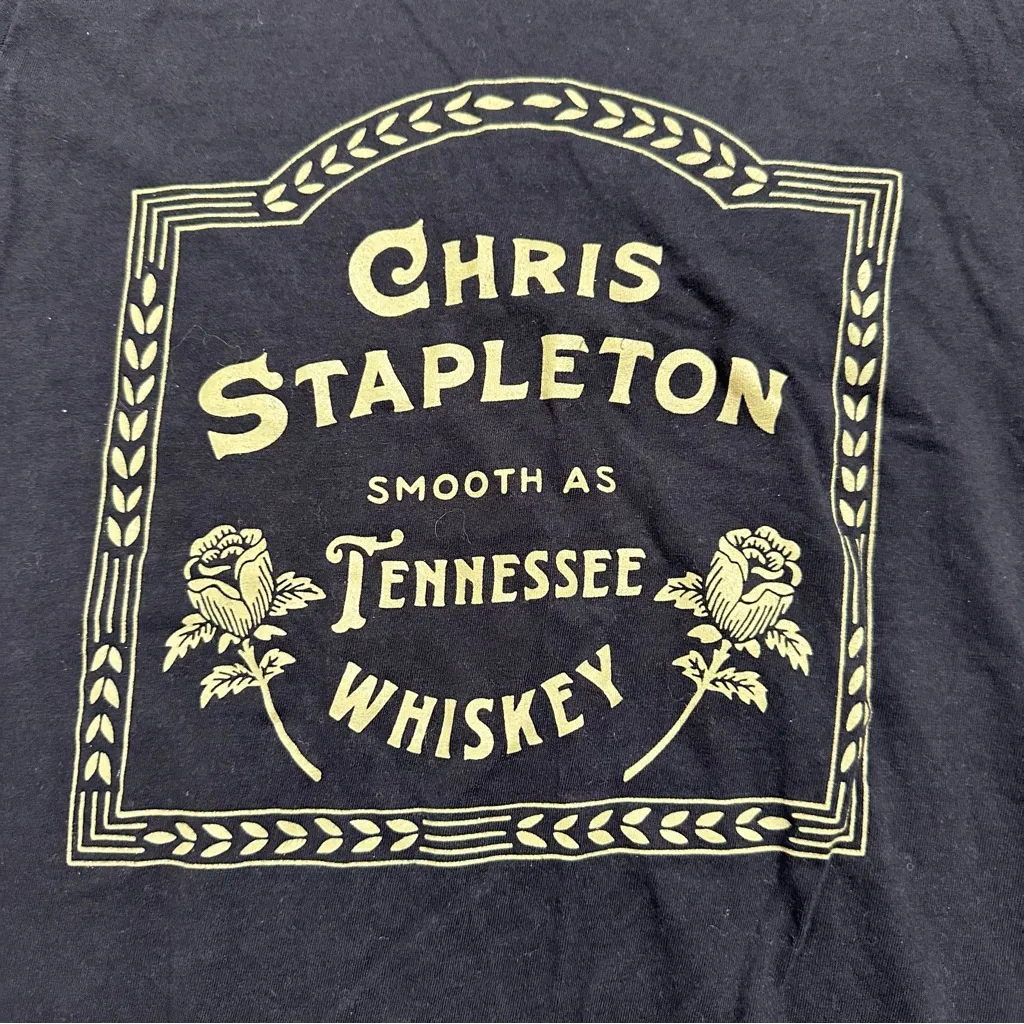 Chris Stapleton Shirt Women’s M Black Country Band Smooth As Tennessee Whiskey Size M - Image 2