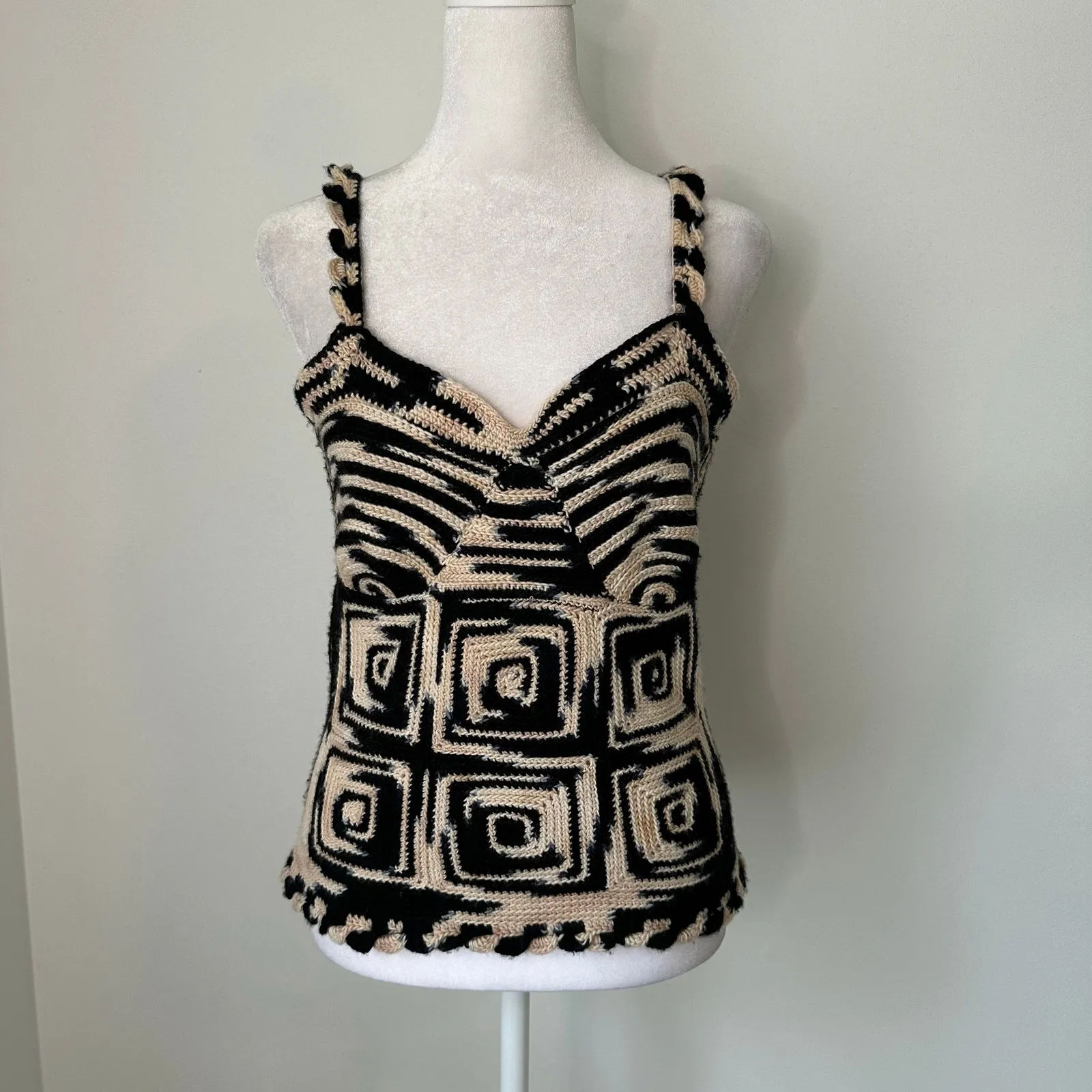 Ulla Johnson navy & cream knit tank top - Image 2