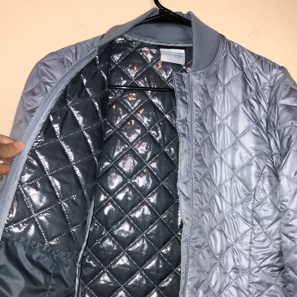 NWOT Columbia Women’s Omni-Heat Interchange Cool Blue Quilted Bomber Jacket - Image 8